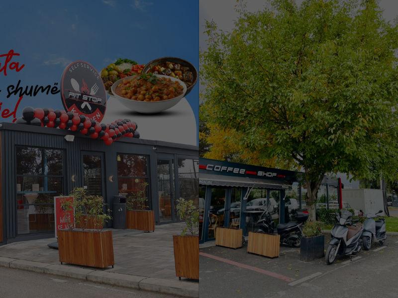 Pitstop concept hub - car wash, café, and kitchen